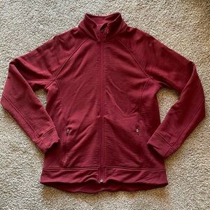 WURU WOMEN'S NUYARN EVERYDAY MERINO WOOL ZIP-UP - size Large, color Merlot